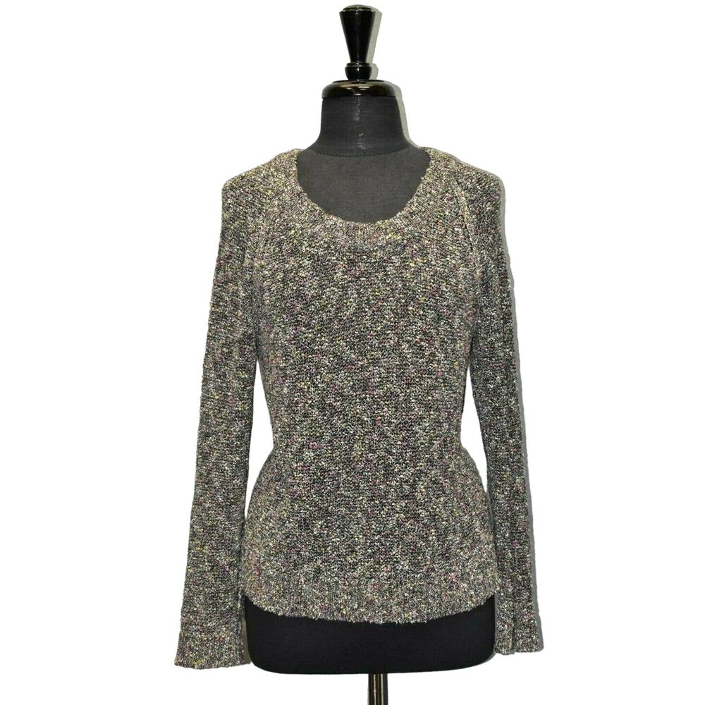 A6 Auth RAG & BONE Cotton Blend Knit Multicolor Raglan Crewneck Sweater Size M